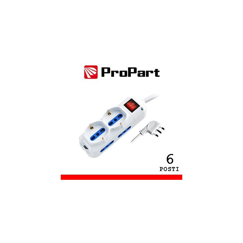 Multipresa 6pos bipasso + bipasso/schuko spina16A +interr.