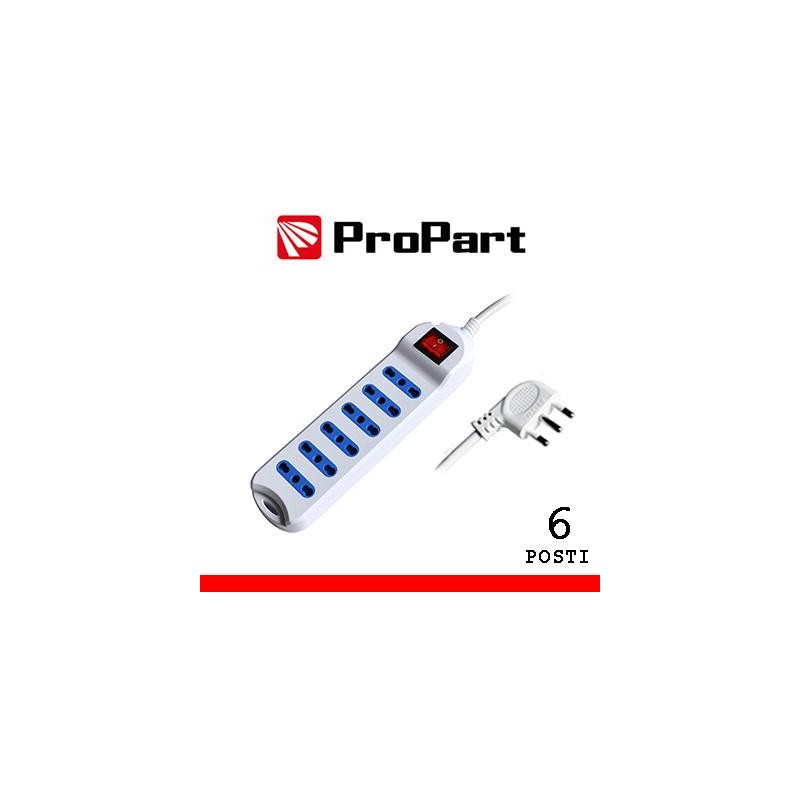 Multipresa 6pos bipasso spina16A +interr.