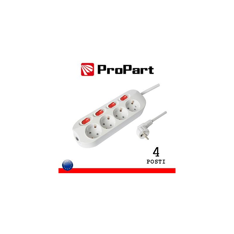 Multipresa 4pos Schuko spina Schuko +interr. multipli