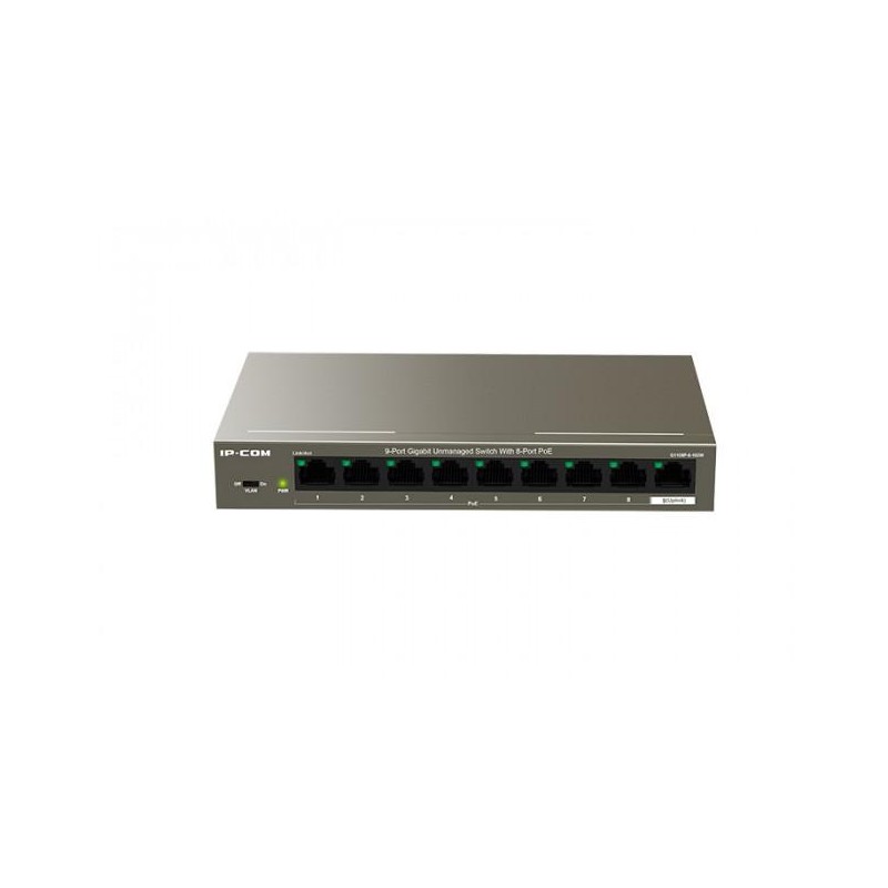 Switch 9 porte Gbit con 8 porte PoE+ IP-COM IC-G1109P-8-102W