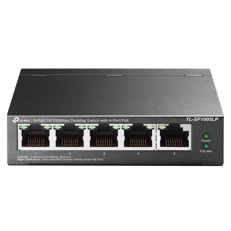 Switch Desktop 5 porte 10/100Mbps con 4-Port PoE TL-SF1005LP