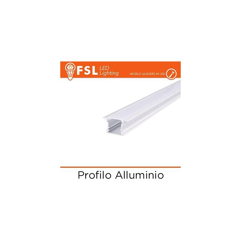 BARRA  ALLUMINIO 6063 - Incasso- 2m SILVER