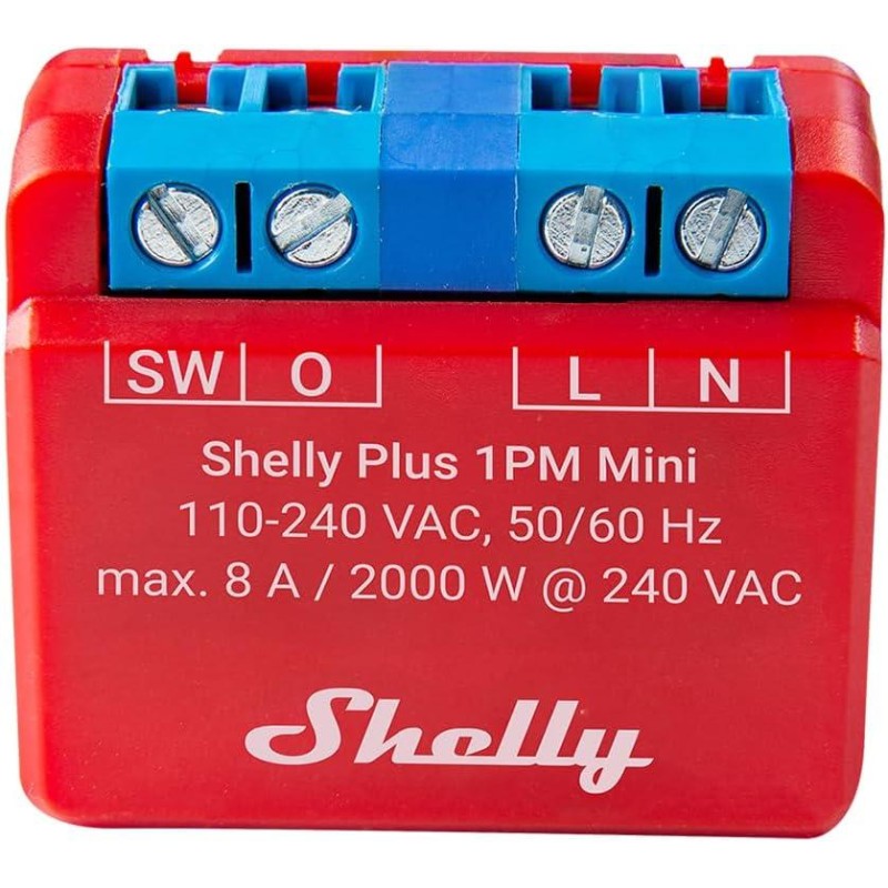 Shelly Mini Plus 1PM - Smart Relay 8A  AC WiFi/BT + PM